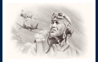 Greg Pappy Boyington portrait carte postale