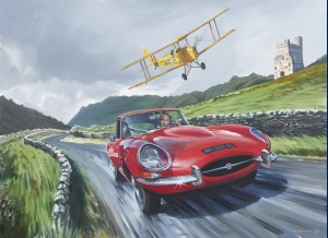 Jaguar type E et Tiger Moth