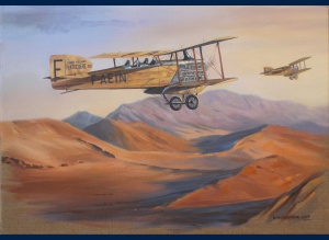 Breguet XIV au-dessus du Maroc peinture